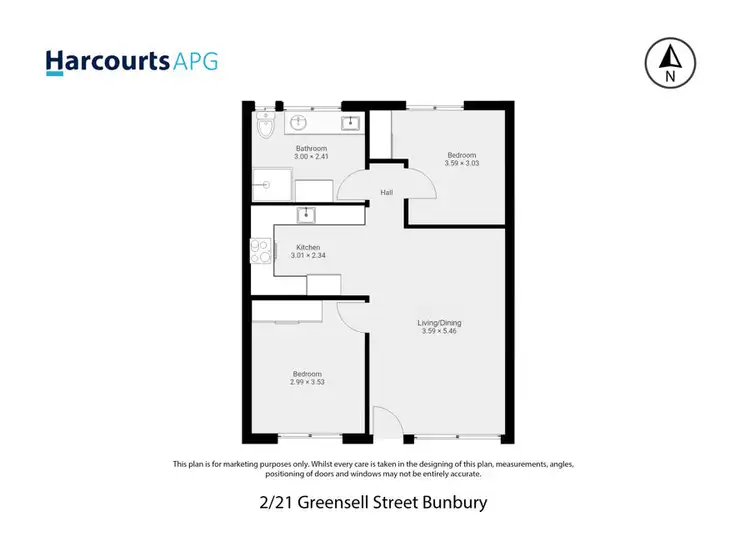 Floorplan of Homely unit listing, 2/21 Greensell Street, Bunbury WA 6230