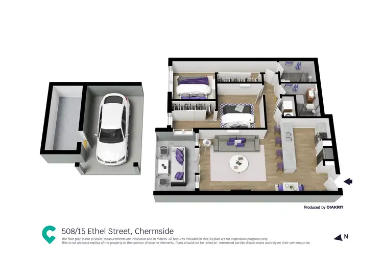 Floorplan of Homely unit listing, 508/15 Ethel Street, Chermside QLD 4032