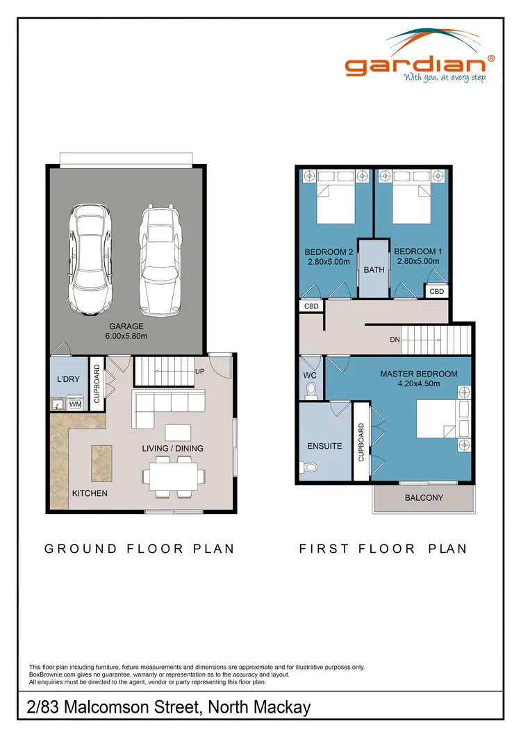 Floorplan of Homely townhouse listing, 2/83 Malcomson Street, North Mackay QLD 4740