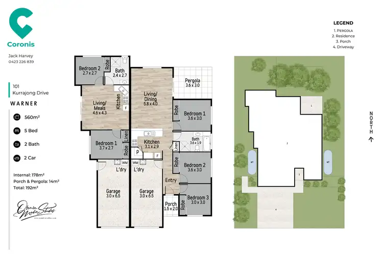 Floorplan of Homely semi-detached listing, 1 & 2/101 Kurrajong Drive, Warner QLD 4500