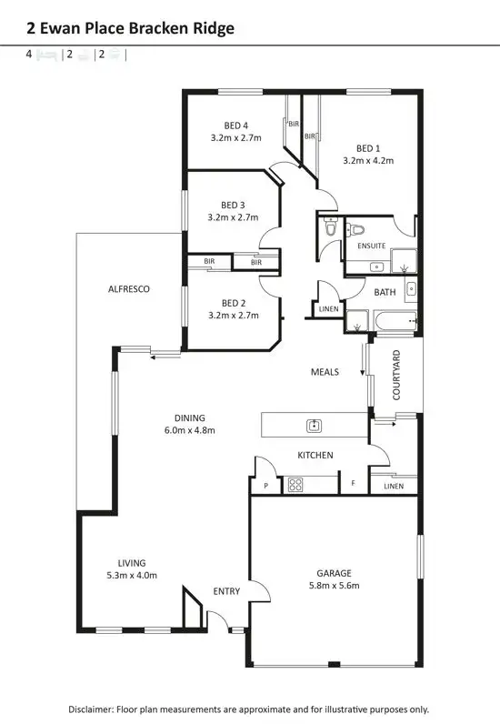 Floorplan of Homely house listing, 2 Ewan PL, Bracken Ridge QLD 4017