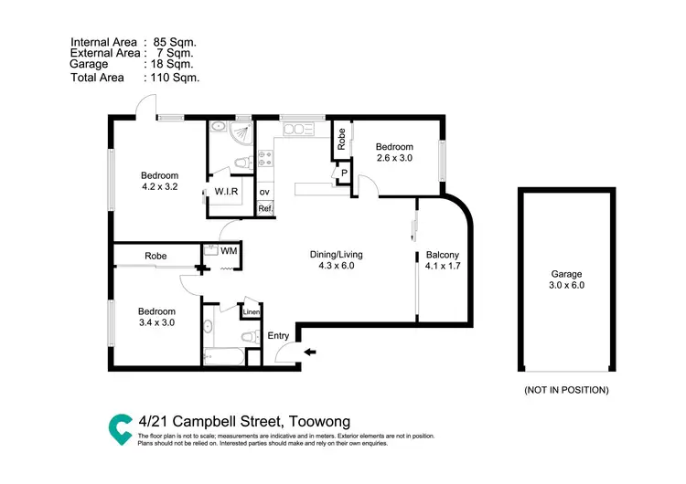 Floorplan of Homely apartment listing, 4/21 Campbell Street, Toowong QLD 4066