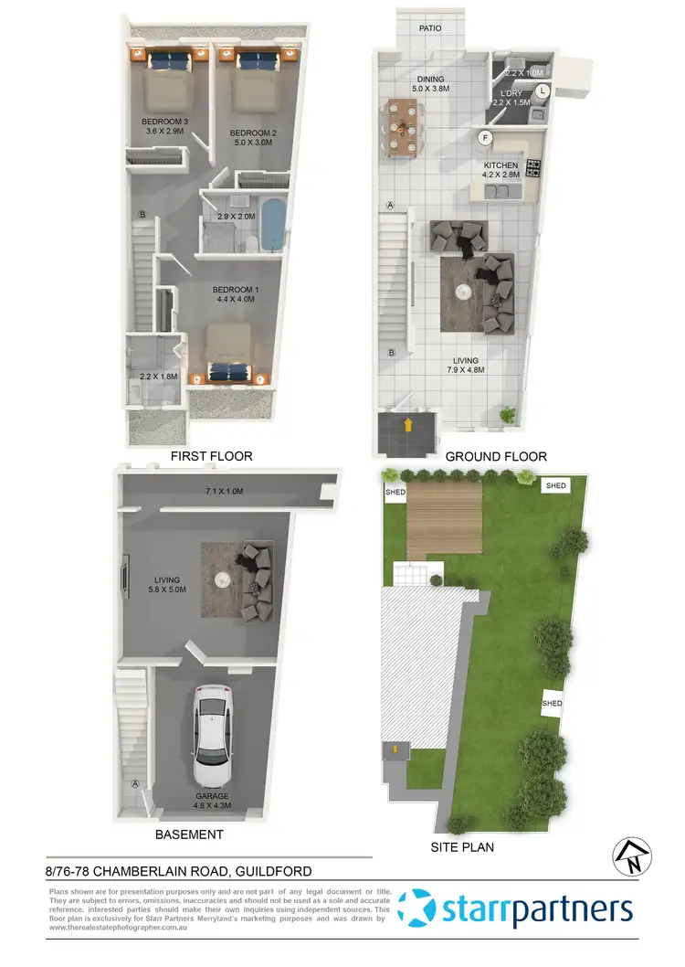 Floorplan of Homely townhouse listing, 8/76-78 Chamberlain Road, Guildford NSW 2161