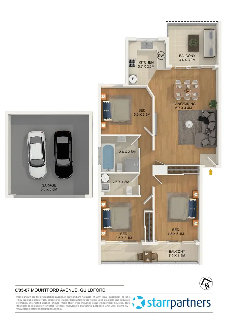 Floorplan of Homely unit listing, 6/85-87 Mountford Avenue, Guildford NSW 2161