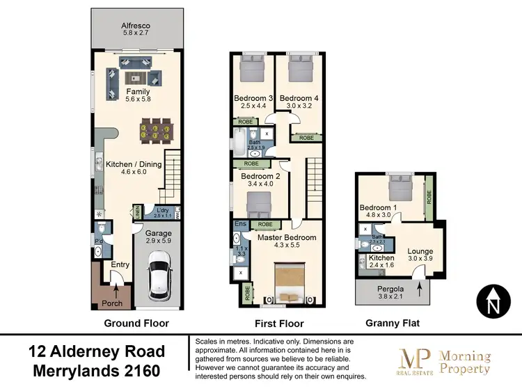 Floorplan of Homely semi-detached listing, 12 Alderney St, Merrylands NSW 2160