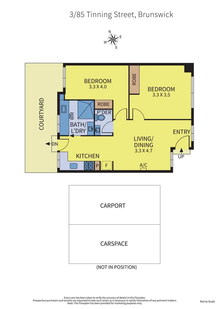 Floorplan of Homely unit listing, 3/85 Tinning Street, Brunswick VIC 3056