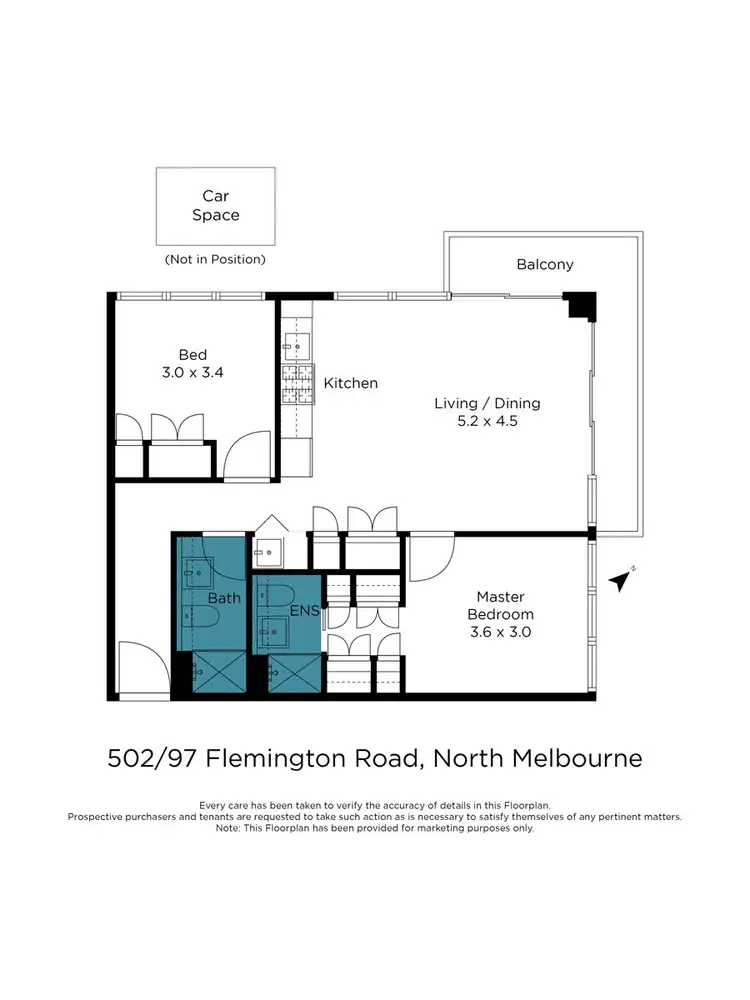 Floorplan of Homely apartment listing, 502/97 Flemington Road, North Melbourne VIC 3051