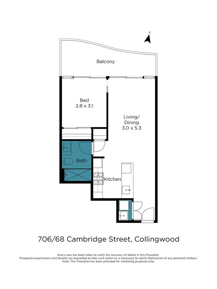 Floorplan of Homely apartment listing, 706/68 Cambridge Street, Collingwood VIC 3066