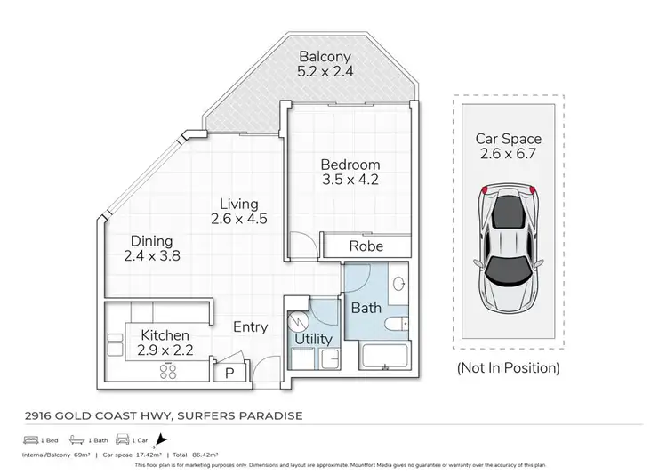 Floorplan of Homely unit listing, 24/2916 Gold Coast Highway, Surfers Paradise QLD 4217
