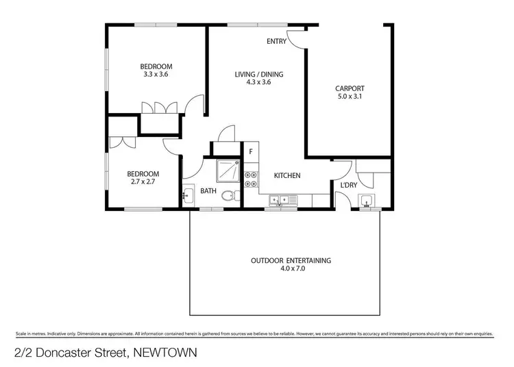 Floorplan of Homely unit listing, 2/2 Doncaster Street, Newtown QLD 4350