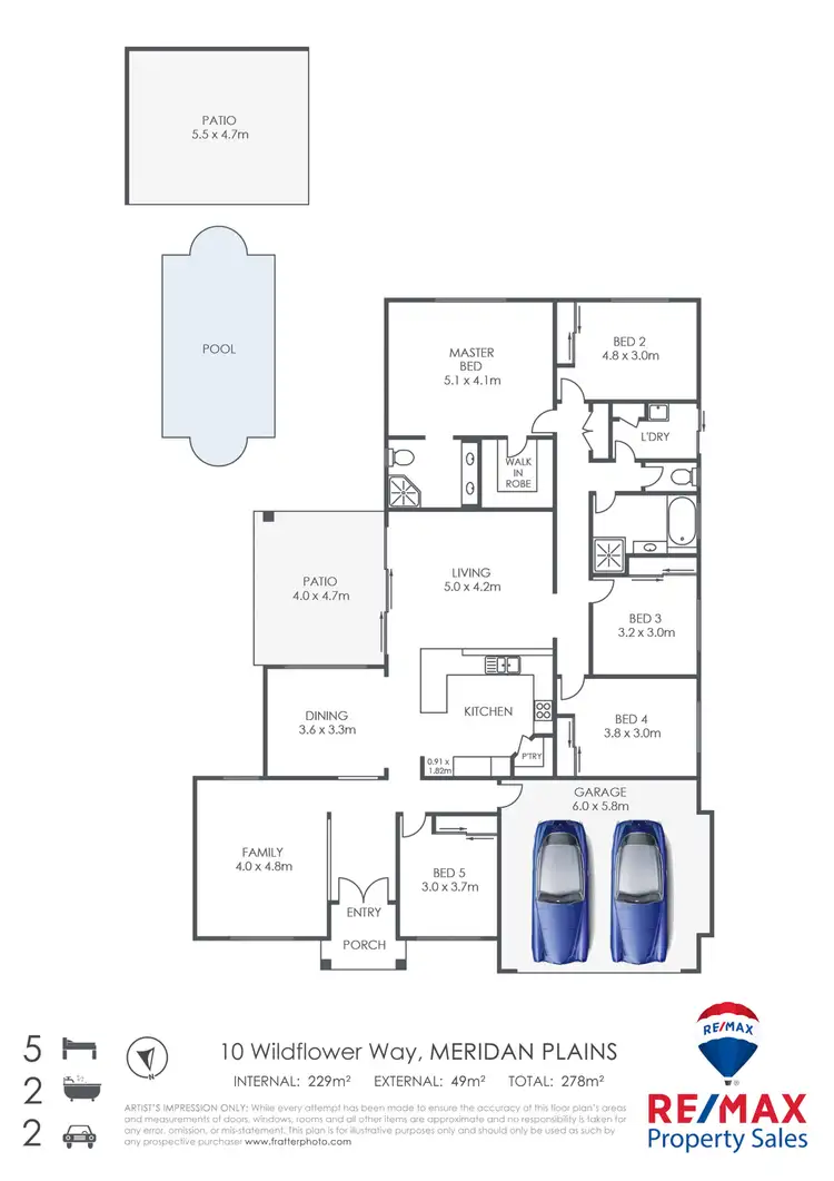 Floorplan of Homely house listing, 10 Wildflower Way, Little Mountain QLD 4551