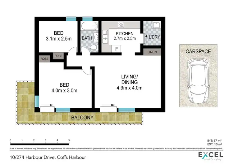 Floorplan of Homely unit listing, 10/274 Harbour Drive, Coffs Harbour NSW 2450