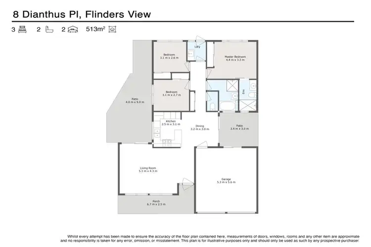 Floorplan of Homely house listing, 8 Dianthus Place, Flinders View QLD 4305