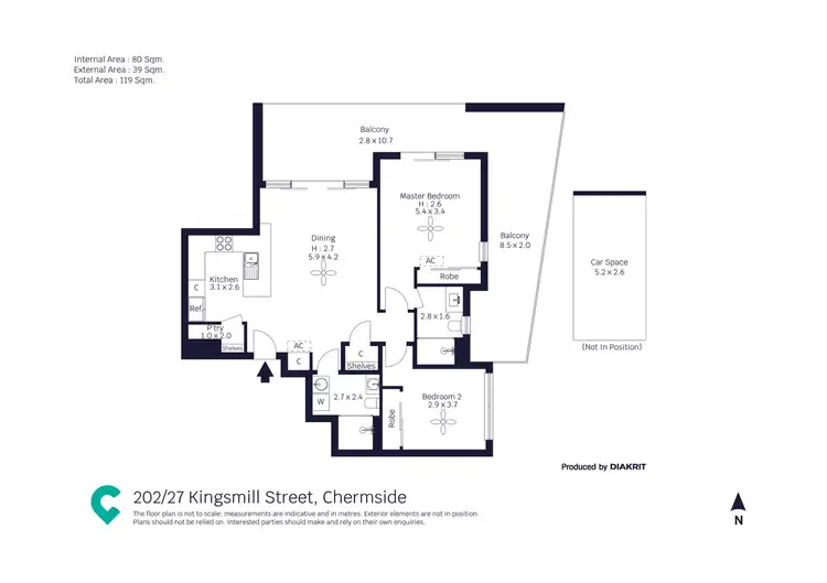 Floorplan of Homely unit listing, 202/27 Kingsmill Street, Chermside QLD 4032