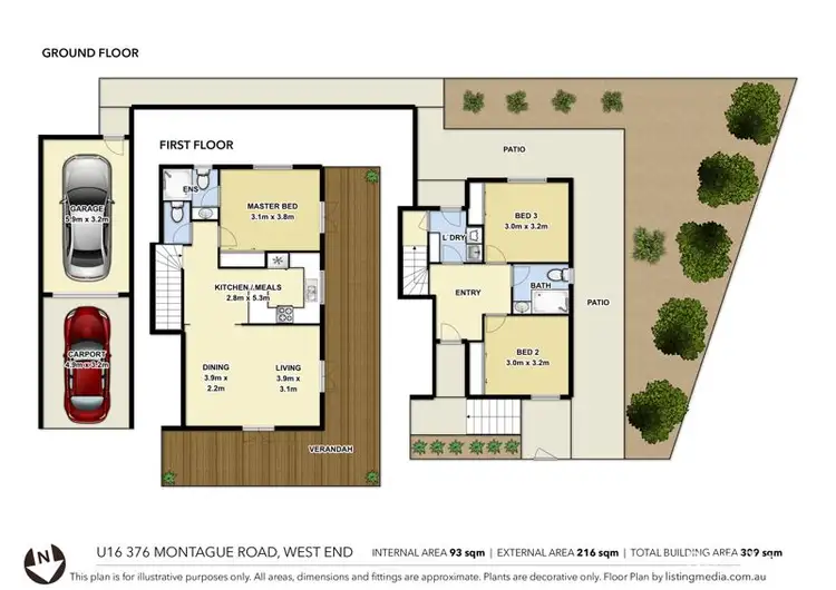 Floorplan of Homely townhouse listing, 16/376 Montague Road, West End QLD 4101