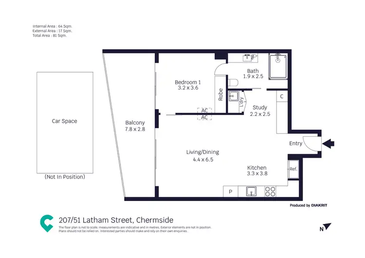 Floorplan of Homely unit listing, 207/51 Latham Street, Chermside QLD 4032