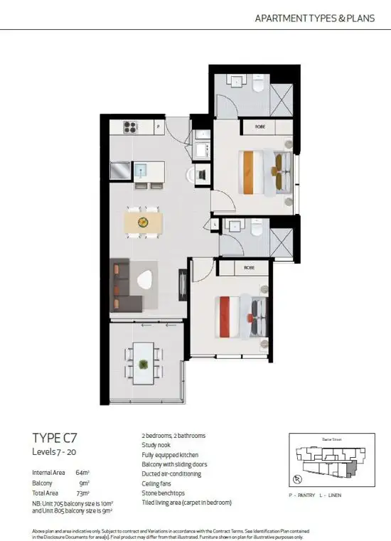 Floorplan of Homely apartment listing, 1005/10 Trinity Street, Fortitude Valley QLD 4006