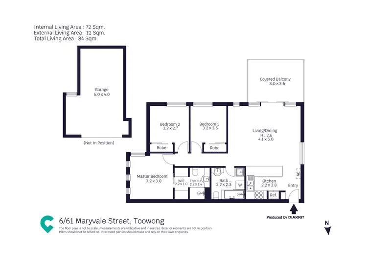 Floorplan of Homely apartment listing, 6/61 Maryvale Street, Toowong QLD 4066