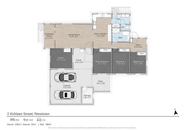 Floorplan of Homely house listing, 2 Kirklees Street, Newtown QLD 4350