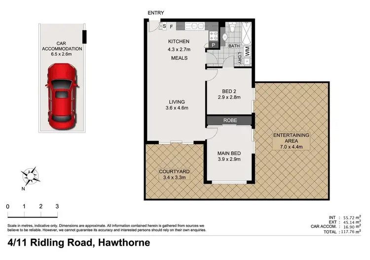 Floorplan of Homely apartment listing, 4/11 Riding Road, Hawthorne QLD 4171