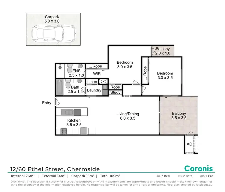 Floorplan of Homely unit listing, 12/60-66 Ethel Street, Chermside QLD 4032