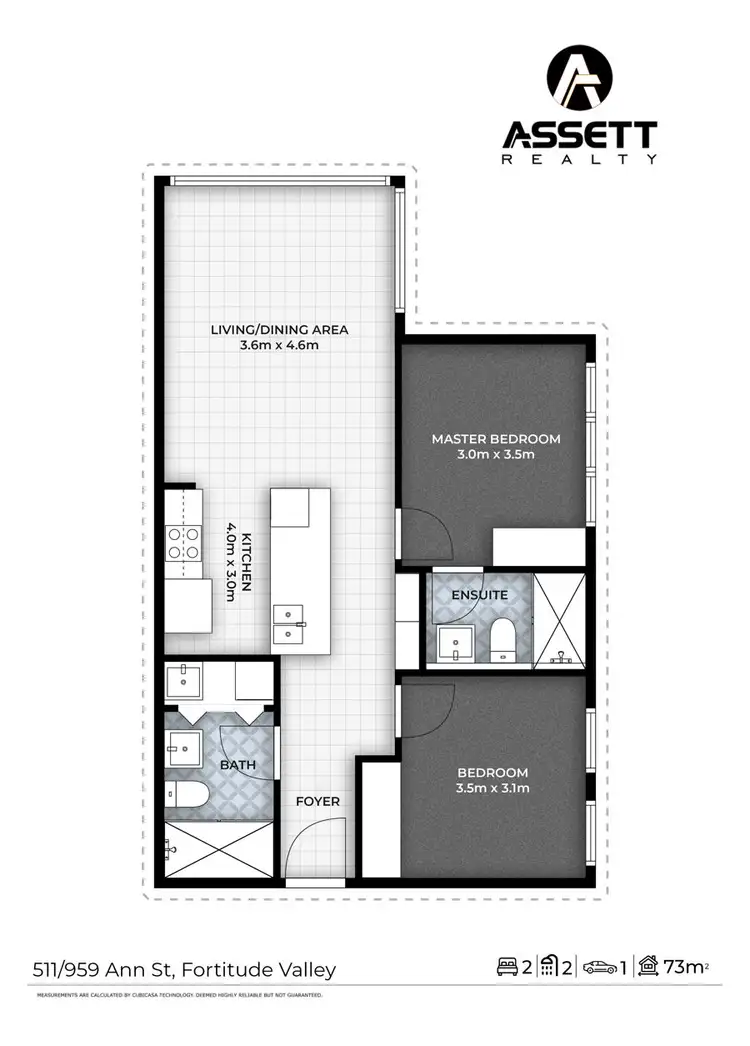 Floorplan of Homely apartment listing, 511/959 Ann St, Fortitude Valley QLD 4006