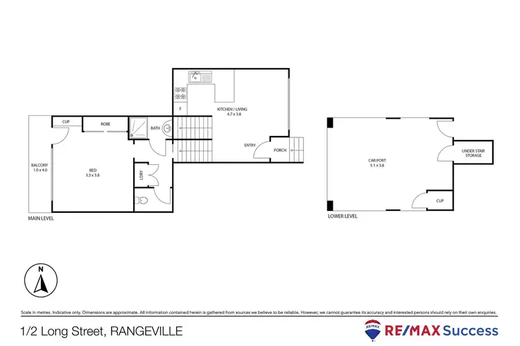 Floorplan of Homely unit listing, 1/2 Long Street, Rangeville QLD 4350