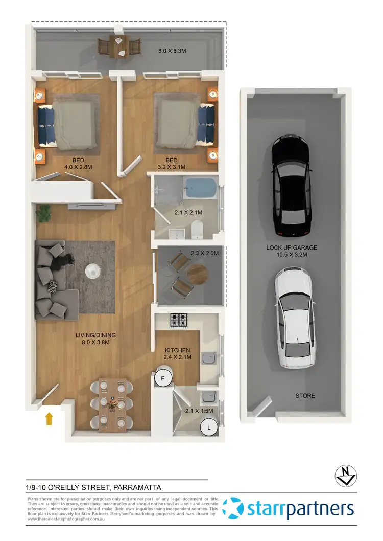 Floorplan of Homely unit listing, 1/8-10 O'Reilly Street, Parramatta NSW 2150