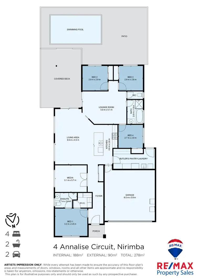 Floorplan of Homely house listing, 4 Annalise Circuit, Nirimba QLD 4551