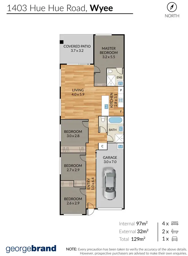 Floorplan of Homely semi-detached listing, 1403 B Hue Hue Rd, Wyee NSW 2259