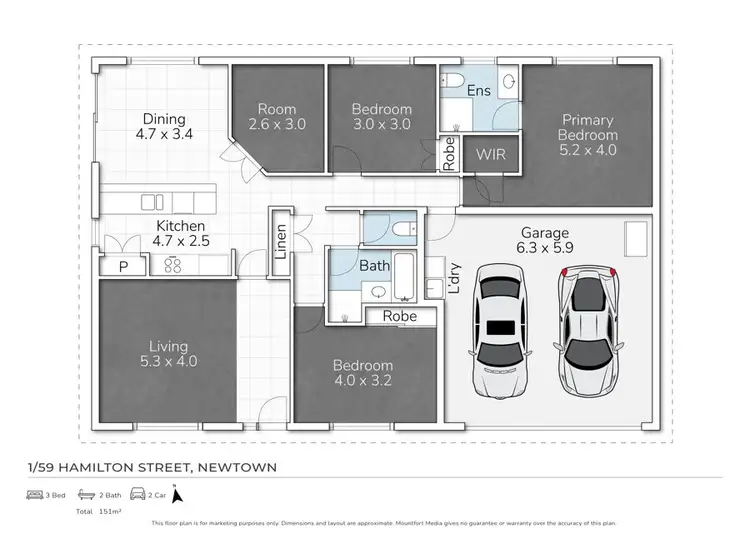 Floorplan of Homely unit listing, 1/59 Hamilton Street, Newtown QLD 4350
