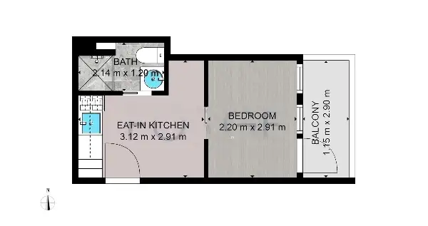 Floorplan of Homely apartment listing, 213/1 Delany Avenue, Burwood VIC 3125