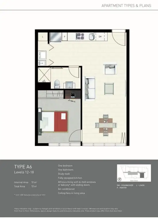 Floorplan of Homely apartment listing, 1309/338 Water Street, Fortitude Valley QLD 4006