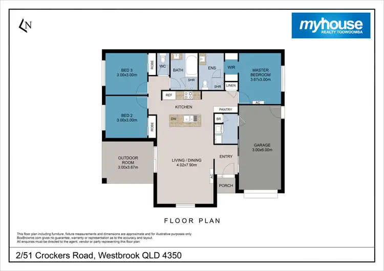 Floorplan of Homely unit listing, 2/51 Crockers Road, Westbrook QLD 4350