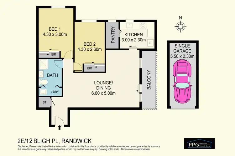 Floorplan of Homely unit listing, 2E/12 Bligh Place, Randwick NSW 2031