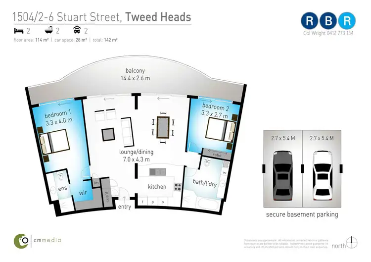 Floorplan of Homely apartment listing, 1504/2-4 Stuart Street, Tweed Heads NSW 2485