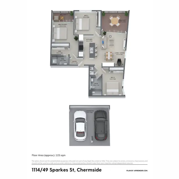 Floorplan of Homely apartment listing, 1114/49 Sparkes Street, Chermside QLD 4032