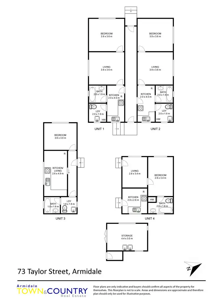 Floorplan of Homely semi-detached listing, 73 Taylor Street, Armidale NSW 2350