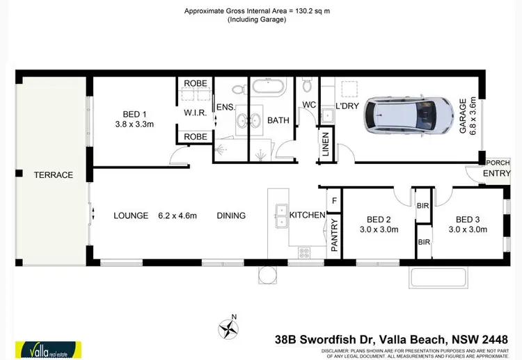 Floorplan of Homely house listing, 38B Swordfish Drive, Valla Beach NSW 2448