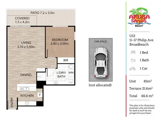 Floorplan of Homely unit listing, U12 11-17 Philip Avenue, Broadbeach QLD 4218