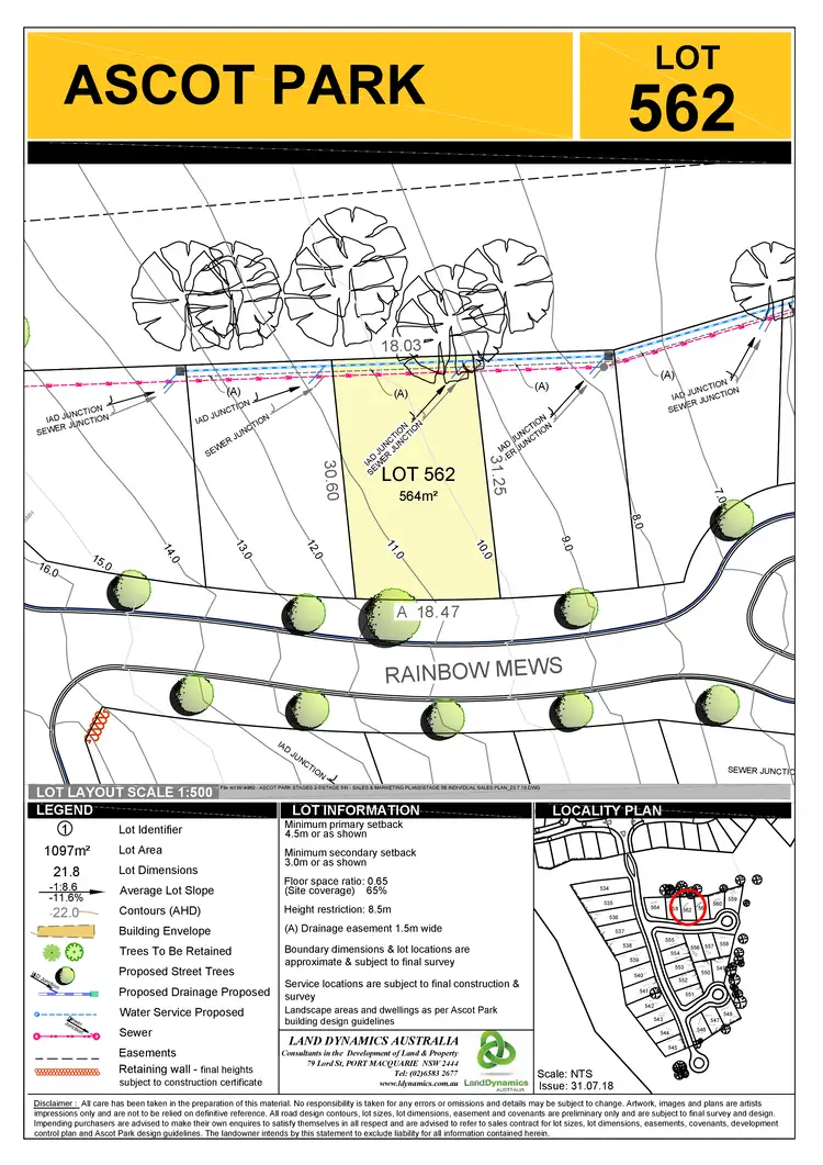 Floorplan of Homely land listing, 5 (Lot 562) Rainbird Mews, Port Macquarie NSW 2444