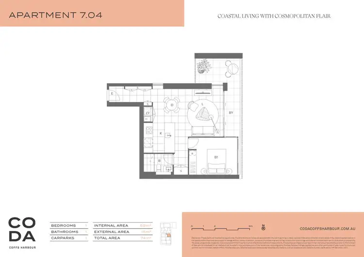 Floorplan of Homely apartment listing, 7.04/15-31 Harbour Drive, Coffs Harbour NSW 2450