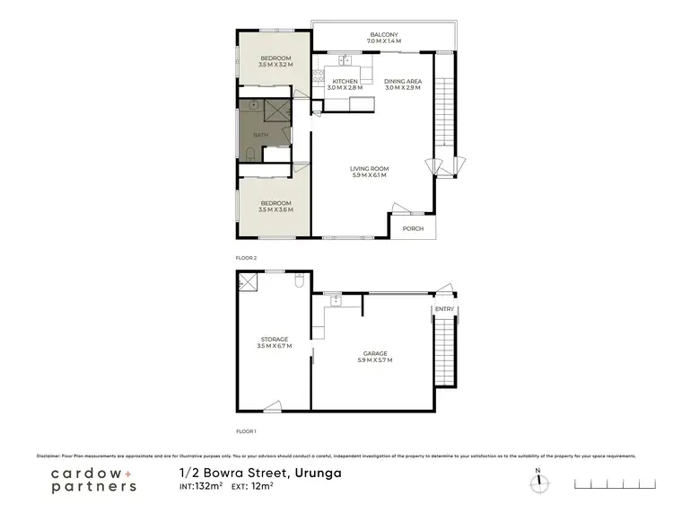 Floorplan of Homely unit listing, 1/2 Bowra Street, Urunga NSW 2455