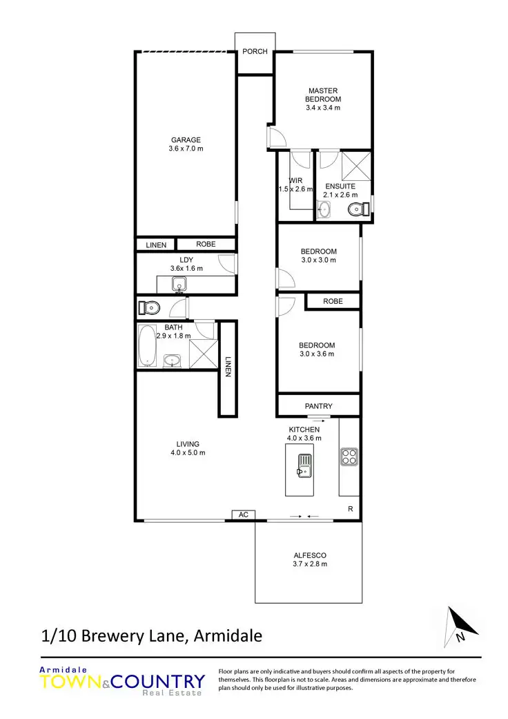 Floorplan of Homely townhouse listing, 1/10 Brewery Lane, Armidale NSW 2350
