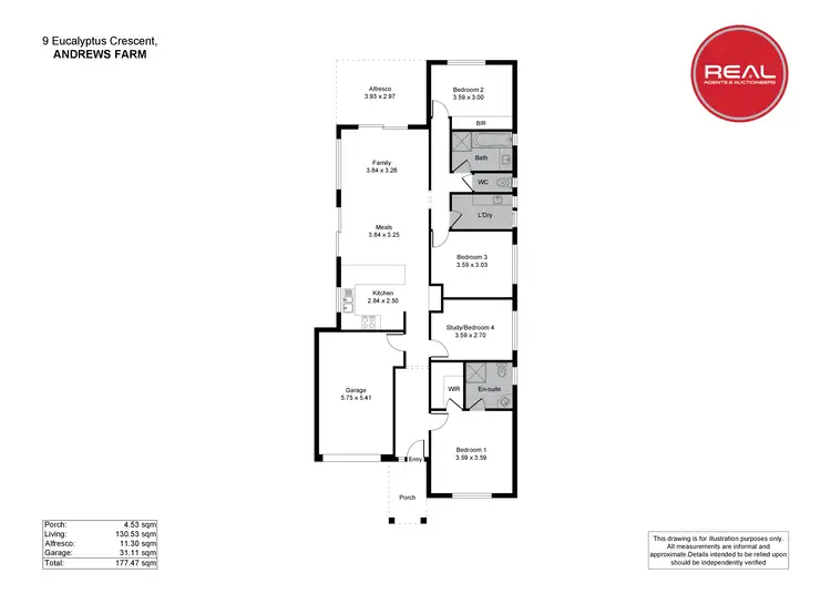 Floorplan of Homely house listing, 9 Eucalyptus Crescent, Andrews Farm SA 5114