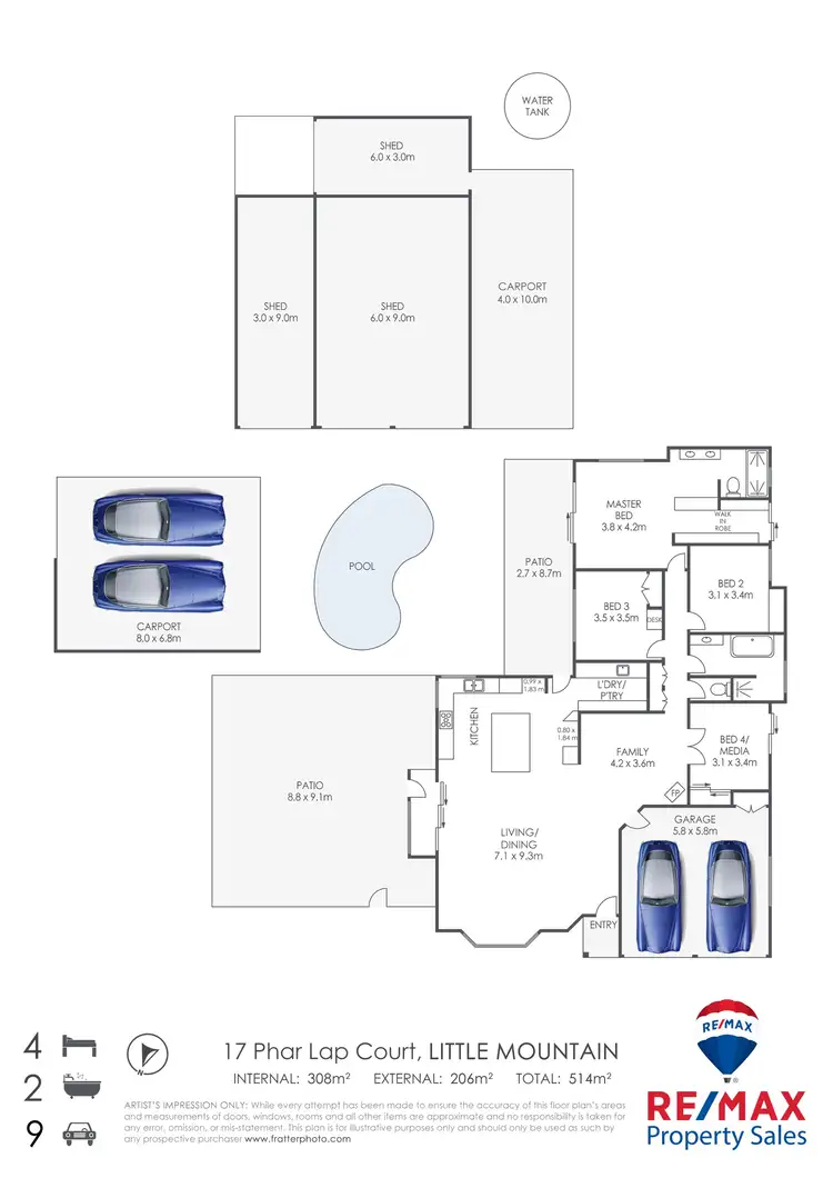 Floorplan of Homely rural property listing, 17 Phar Lap Court, Little Mountain QLD 4551