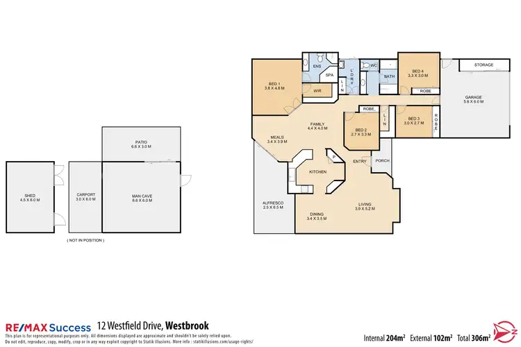 Floorplan of Homely house listing, 12 Westfield Drive, Westbrook QLD 4350
