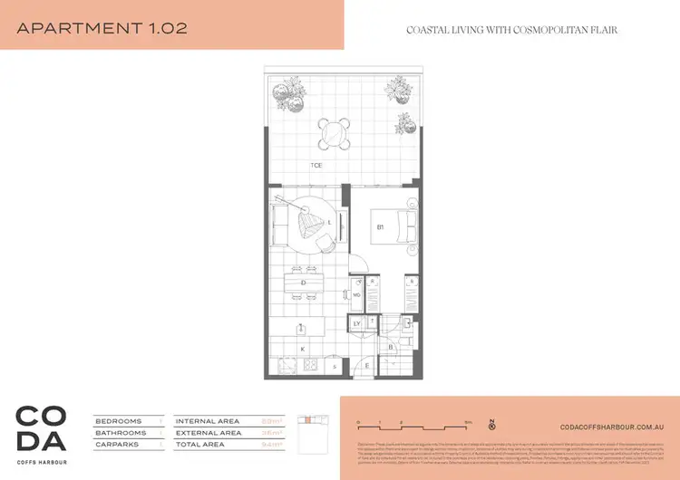 Floorplan of Homely apartment listing, 1.02,15-31 Harbour Drive, Coffs Harbour NSW 2450
