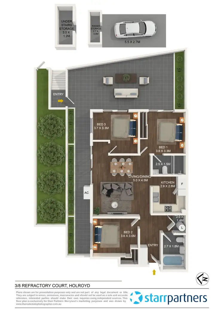 Floorplan of Homely unit listing, 3/8 Refractory Court, Holroyd NSW 2142