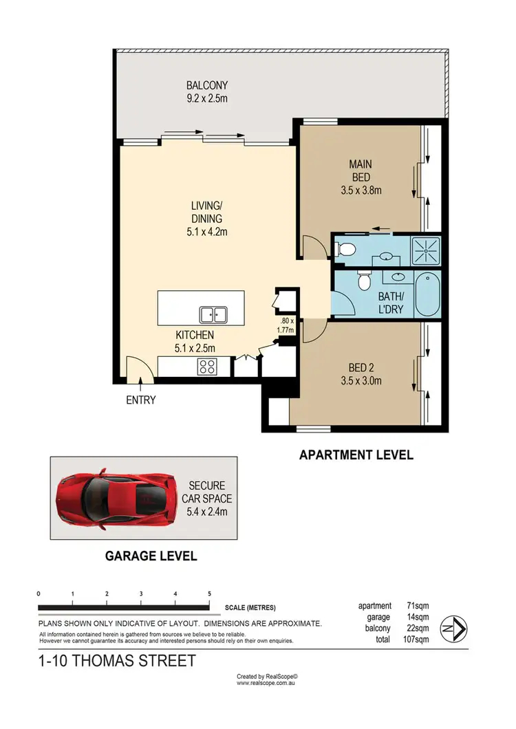 Floorplan of Homely apartment listing, 1/10 Thomas Street, West End QLD 4101